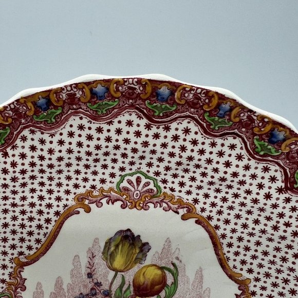 COPELAND SPODE England Floral Bouquet Plate Ridges 7.75” - Picture 4 of 7